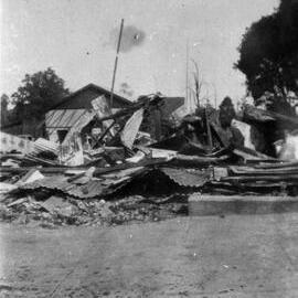 Fire remains, Memorial Avenue, Pomona, 5 September 1939