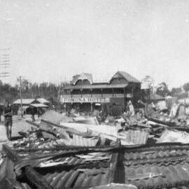 Fire aftermath, Memorial Avenue, Pomona, 5 September 1939