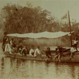 Boating party, 'Como', Noosa River, Noosa Heads, ca 1910
