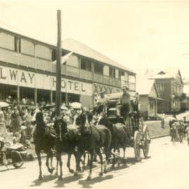 Parade participant, Queensland Centenary, King Street, Cooran, 1959