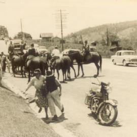 Parade participant, Queensland Centenary, King Street, Cooran, 1959
