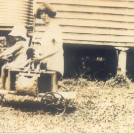 Ivy Robb (sitting) with Aggie Hollis, Pomona, ca 1925