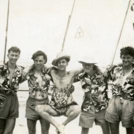 Club members, Lake Cootharaba Sailing Club, Boreen Point, ca 1950s