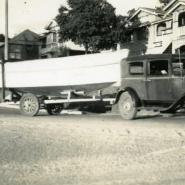 Boat transport, Lake Cootharaba Sailing Club, ca 1950s