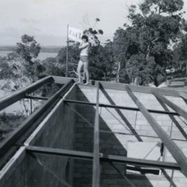 Clubhouse construction, Lake Cootharaba Sailing Club, Boreen Point, 1961