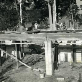 Clubhouse under construction, Lake Cootharaba Sailing Club, Boreen Point, May 1961