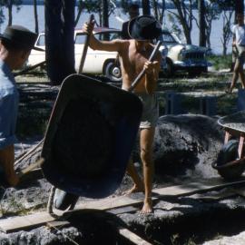 Clubhouse construction, Lake Cootharaba Sailing Club, Boreen Parade, Boreen Point, 1960