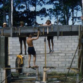 Clubhouse construction, Lake Cootharaba Sailing Club, Boreen Parade, Boreen Point, ca 1960