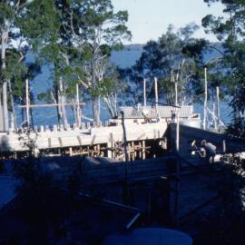 Coming together, Clubhouse construction, Lake Cootharaba Sailing Club, Boreen Parade, Boreen Point, ca 1960