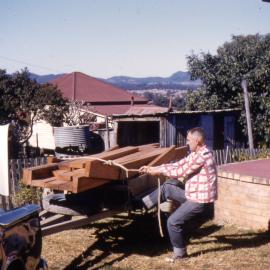 Another load, Clubhouse construction, Lake Cootharaba Sailing Club members, ca 1960
