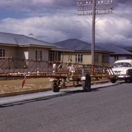 A long load, Clubhouse construction, Lake Cootharaba Sailing Club, ca 1960