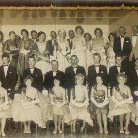 Entrants, partners and officials, 'Miss Noosa Show', Noosa Country Show Ball, Pomona, 1964