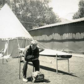 Canoe/Kayak athlete, Olympic Games, Lake Wendouree, Ballarat, ca December 1956