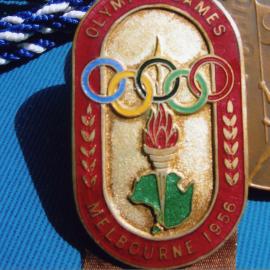 Olympic Games official commemorative badge, Melbourne, Victoria, Australia, 22 November - 8 December 1956