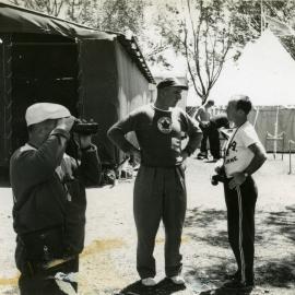 Canoe/Kayak athletes (Canadian team member centre), Olympic Games, Lake Wendouree, Ballarat, ca December 1956