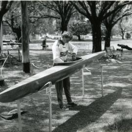 Canoe/Kayak Finnish athlete, Olympic Games, Lake Wendouree, Ballarat, ca December 1956