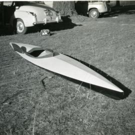 Fibreglass kayak, ca 1955