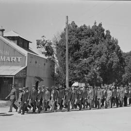 Anzac Day March, Maple Street, Cooroy, 25 April 1949