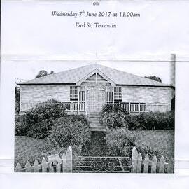 Invitation, Official opening Tait-Duke Cottage, Earl Street, Tewantin, 7 June 2017