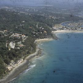 Aerial views, Little Cove and Noosa Main Beach, Noosa Heads, ca 1980s