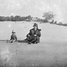  Woman and child, Noosa Main Beach, Noosa Heads, ca 1920s