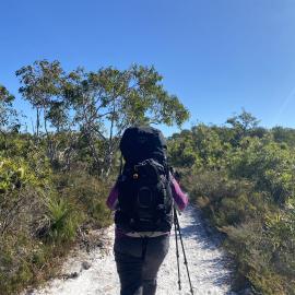Trekker, Brahminy walking trail, Cooloola Wilderness Trail, Great Sandy National Park, Cooloola, 15 June  2025