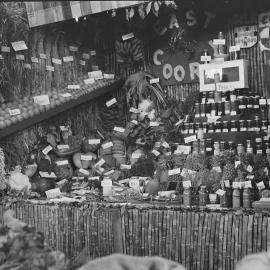 Show display, Cooroy East produce, Cooroy Show, Show Society Grounds, Mary River Road, Cooroy, 1949