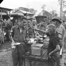 Army mess, Commonwealth Military Force Training Camp, Cooroy Showgrounds, 1951