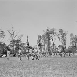 On parade, 42nd Battalion Training Camp, Cooroy, 1951