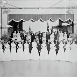 Attendees, Debutante Ball, Cooroy Memorial Hall, Maple Street, Cooroy, 1956
