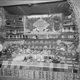 District exhibit, Cooroy West, Cooroy Show, Show Society Grounds, Mary River Road, Cooroy, 1957