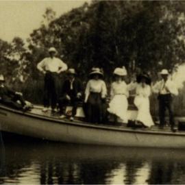Boating party, Fig Tree Point,  Cooloola Recreation Area, Great Sandy National Park, Cooloola, 1909