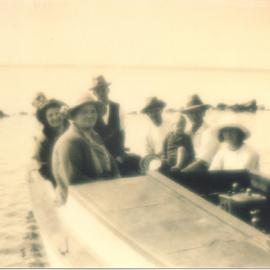 Boating party, Lake Cootharaba, Boreen Point, 1920s