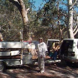 Accomplished kayakers, Harry's Hut, Como, October 2001