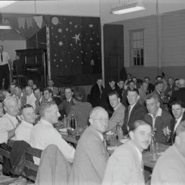 Attendees, R.S.L Dinner, Tewantin School of the Arts Hall, corner Poinciana Avenue and Memorial Avenue, Tewantin, 1949