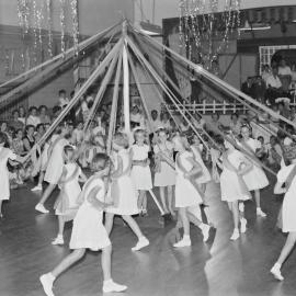 Maypole dancers, RSL Memorial Hall and School of Arts, Tewantin, 1955