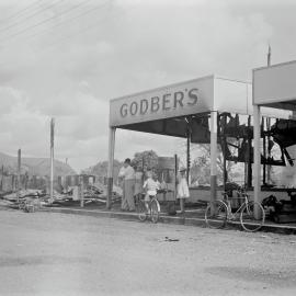 Fire remains, Godber's Drapers, Poinciana Avenue, Tewantin, 1956