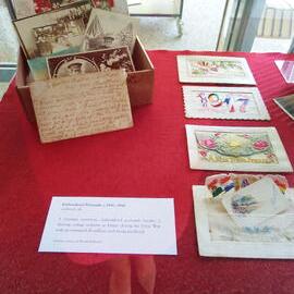 Embroided Postcards, Noosa's War Front Exhibition, Noosaville Library, Noosaville, 20 November 2015