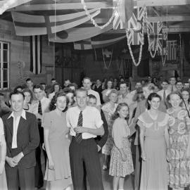 Attendees, Noosa Show 'Popular Girl' Ball, Pomona Memorial School of Arts, 6 Reserve Street, Pomona, 5 August 1949