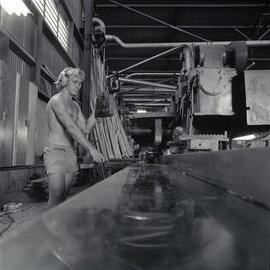 Employee, factory floor, Page Furniture Factory, Pomona