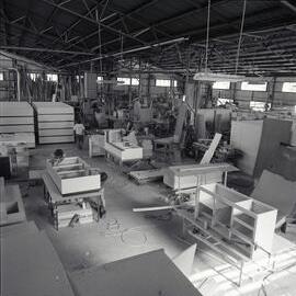 Workers, factory floor, Page Furniture Factory, Pomona