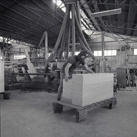 Workers, factory floor, Page Furniture Factory, Pomona