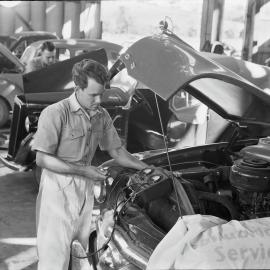 Mechanics, Page Motors, Factory Street, Pomona, 1950