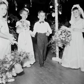 Bride and Groom, Children's fancy dress ball, Pomona, 1951
