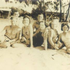 Beachgoers, Noosa Main Beach, Noosa Heads, December 1943