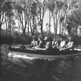 Boating party,  Noosa Everglades, Noosa River, 1951