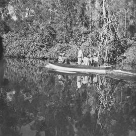 Boating party,  Noosa Everglades, Noosa River, 1951