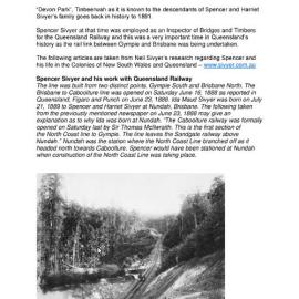 Devon Park, Tinbeerwah and the Sivyer Family Story