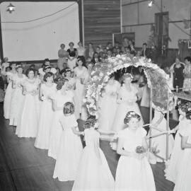 Attendees, Debutante Ball, Cooran Memorial School of Arts Hall, Cooran, 1956