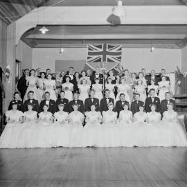 Attendees, Debutante Ball, Cooran Memorial School of Arts Hall, Cooran, 1956
